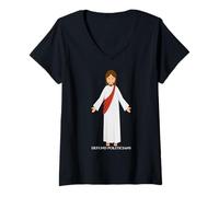 Womens Defund Politicians | Christian Jesus Bible V-Neck T-Shirt