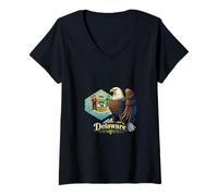 Women's Delaware Eagle State Heritage Vintage V-Neck T-Shirt