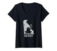 Women's Delaware Resist Frog Protest No Kings Day V-Neck T-Shirt