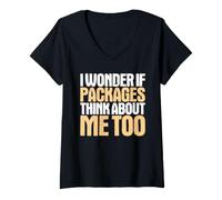 Women's Delivery Driver I Wonder If V-Neck T-Shirt