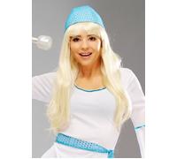 Womens Deluxe 1970s Long Blonde Agnetha Style Wig