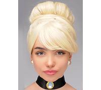 Womens Deluxe Cinderella Style Blonde Bun Princess Wig