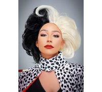 Womens Deluxe Cruella De Vil Style Evil Madam Wig