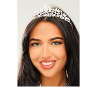 Womens Deluxe Diamante Princess Tiara Fairytale Cinderella Metal Bride Crown