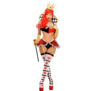 Womens Deluxe The Queen of Hearts Costume (Small (UK 8-10))