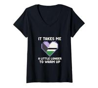Womens Demisexual Pride Takes Me a Little Longer Vintage Womens V-Neck T-Shirt
