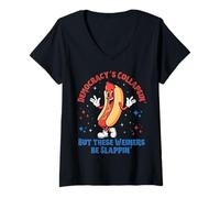 Womens Democracy Is Collapsing' But These Weiners Be Slapping' V-Neck T-Shirt
