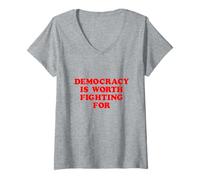 Womens Democracy is Worth Fighting for Patriotic Activist V-Neck T-Shirt