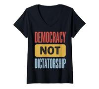 Women's Democracy Not Dictatorship V-Neck T-Shirt