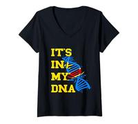 Women's Democratic Republic of Congo It's in My DNA Congolese Pride V-Neck T-Shirt