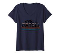 Women's Denali National Park Alaska Mountains Hiking V-Neck T-Shirt