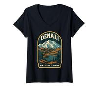 Womens Denali National Park Alaska V-Neck T-Shirt