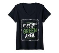 Womens denglisch saying everything in the green area funny german V-Neck T-Shirt