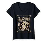 Womens denglisch saying everything in the green area funny german V-Neck T-Shirt