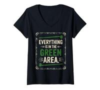 Womens denglisch saying everything in the green area funny german V-Neck T-Shirt