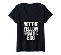 Womens denglisch saying yellow from the egg funny german V-Neck T-Shirt