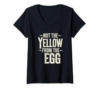 Womens denglisch saying yellow from the egg funny german V-Neck T-Shirt