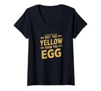Womens denglisch saying yellow from the egg funny german V-Neck T-Shirt