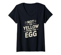 Womens denglisch saying yellow from the egg funny german V-Neck T-Shirt