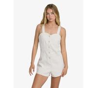Women's denim overalls Billabong Misshape Romper Blanc L