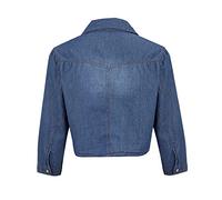 Women's Denim Shirt Tie Waist Blue Short Jacket Women Shirts Polyester Blouse Button Collar Top Long Sleeve Summer Top Tunic Short Blouses Trendy Shirt Custom Tops, Dark Blue, L