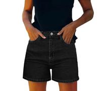 Women's Denim Shorts Lightweight Casual Baggy Trendy Hot Pants Elastic Waist Drawstring Comfy Short Pants Flattering Slimming Jean Shorts for Summer Casual Travel