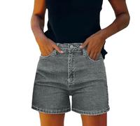 Women's Denim Shorts Lightweight Casual Baggy Trendy Hot Pants Elastic Waist Drawstring Comfy Short Pants Flattering Slimming Jean Shorts for Summer Casual Travel