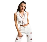 Women's denim vest It's Basic Blanc L