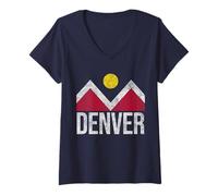 Womens Denver Flag State of Colorado Mile HIGH City V-Neck T-Shirt