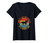 Women's Derby Day and Horses Design: Ride it Like You Stole it V-Neck T-Shirt