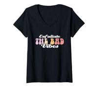 Womens Dermatologist Skin Doctor Exfoliate The Bad Vibes V-Neck T-Shirt