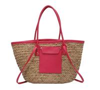 Womens Designer Large Capacity Straw Beach Messenger Tote Hot Pnnrk 40X13X25CM