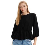 Womens Desigual Black Beret Print Blouse Top L