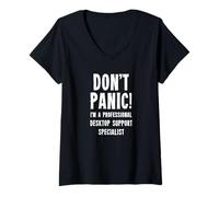 Womens Desktop Support Specialist V-Neck T-Shirt