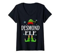 Womens Desmond Elf Xmas Funny Men's Family Matching Christmas V-Neck T-Shirt