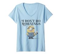 Womens Despicable Me Minions I Don't Do Mornings V-Neck T-Shirt