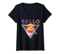 Womens Despicable Me Minions Retro Bello Triangle V-Neck T-Shirt