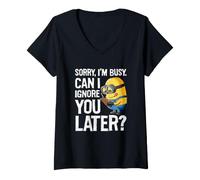 Women's Despicable Me Save Sorry I'm Busy Can I Ignore You Later V-Neck T-Shirt