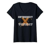 Womens Destroying The Gates of Hades Since 33 AD V-Neck T-Shirt