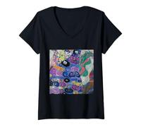 Womens Detail of The Maiden by Gustav Klimt V-Neck T-Shirt