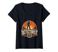 Women's Detectorist Metal Detecting Hobby Treasure Hunting V-Neck T-Shirt