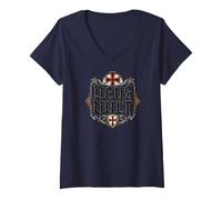 Women's Deus Vult Crusader's Cross V-Neck T-Shirt