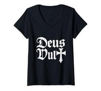 Women's Deus Vult - Epic Catholic Knight V-Neck T-Shirt