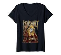 Women's Deus Vult King Baldwin IV Leper King Medieval History V-Neck T-Shirt