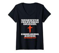 Womens Deuteronomy 26:17 Bible Verses Scripture V-Neck T-Shirt