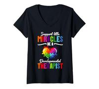 Womens Developmental Therapist Miracles Developmental Therapist V-Neck T-Shirt