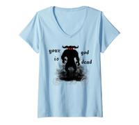 Womens Devil Nine Satan Metalhead Inch Heresy TxRxP Nails Lucifer V-Neck T-Shirt