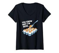 Womens Deviled Eggs Tshirt You Know Why Im Here Thanksgiving V-Neck T-Shirt