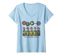 Women's Devo De-Evolution is Real Photo New Wave Punk Vintage Band V-Neck T-Shirt