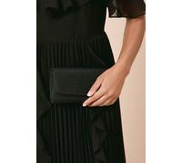 Womens Devon Textured Glitter Clutch Bag Black One Size